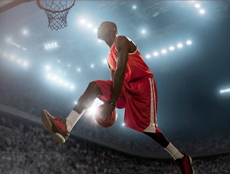 Basketball Player In Mid-air Jump By Blake Little, 43% OFF